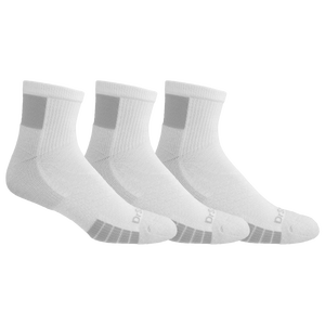Three pairs of white and gray socks on a white background