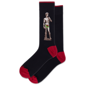 HOTSOX Men's Michelangelo's "Xmas David" Crew Socks