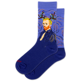 Pair of socks with a Van Gogh painting and rhinestones on a white background