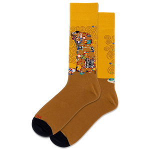 Pair of socks with artistic design on a white background