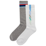 HOTSOX Men's Dashed Vertical Stripe Crew Socks 2-Pack thumbnail