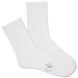 White socks with a smiley face and text on a white background thumbnail
