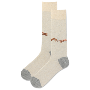 Pair of socks with a design on a white background
