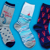 Assorted women's nautical-themed novelty crew HOTSOX socks thumbnail