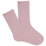 Textured pink sparkle roll top socks on a white background thumbnail